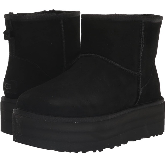 UGG Classic Mini Suede Platform Booties Size 8 Wide - Picture 8 of 8